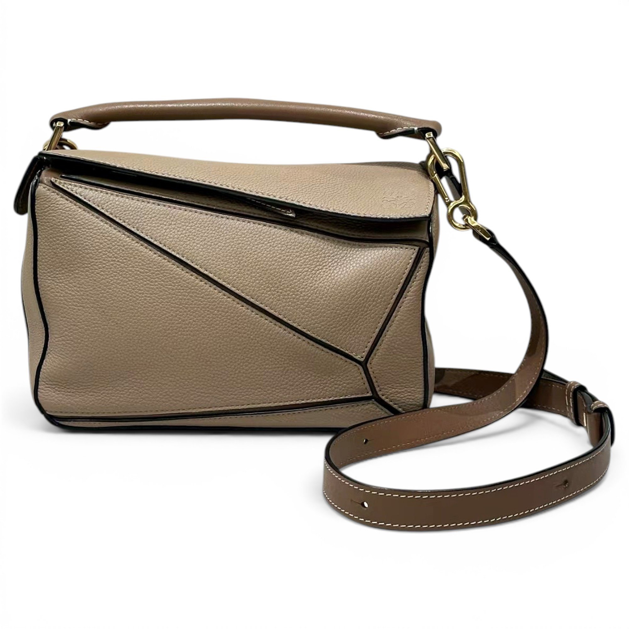Puzzle leather handbag