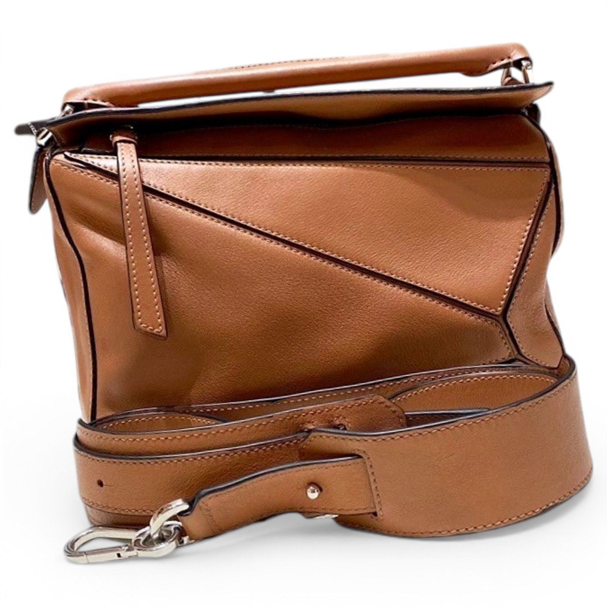 Puzzle leather handbag