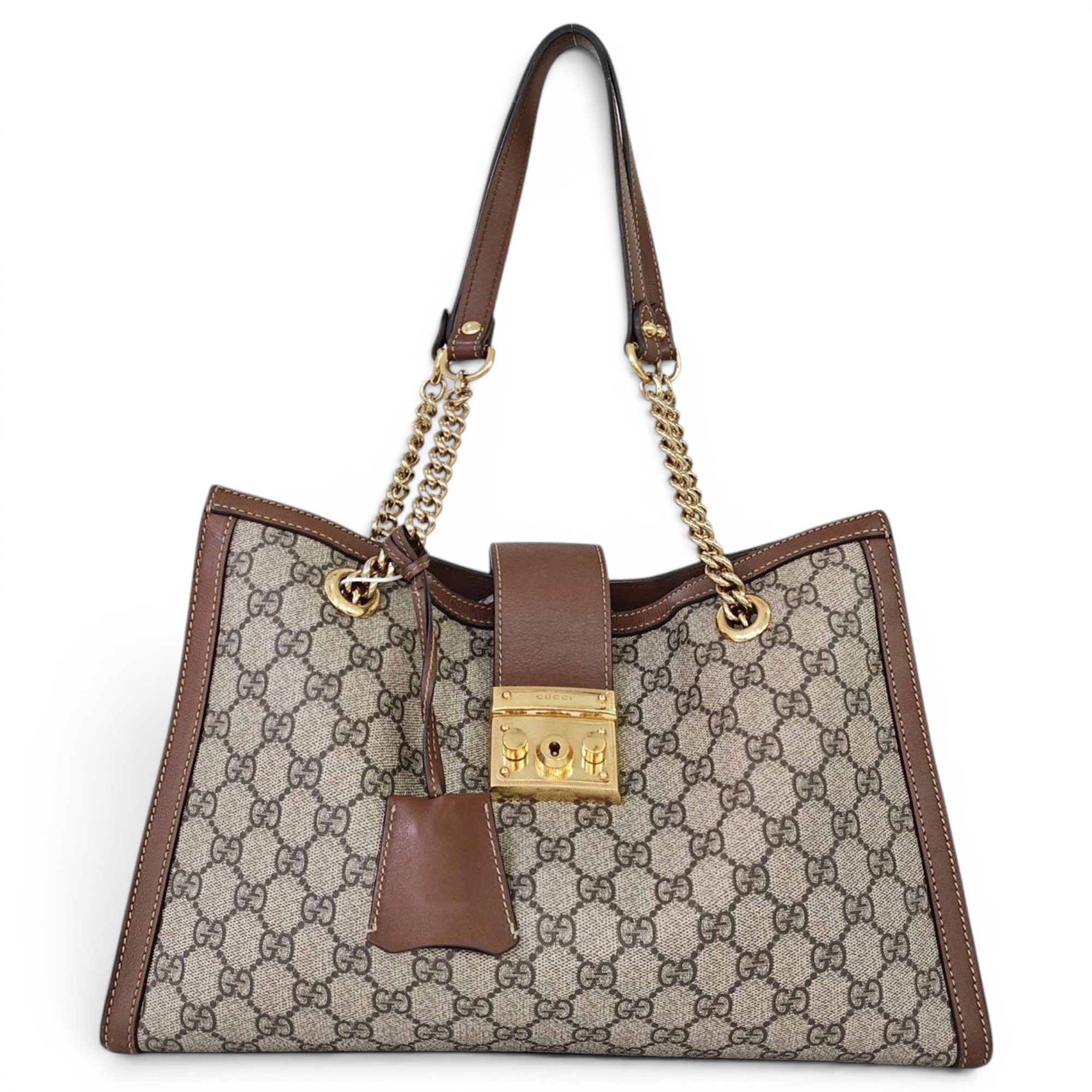 Padlock leather handbag