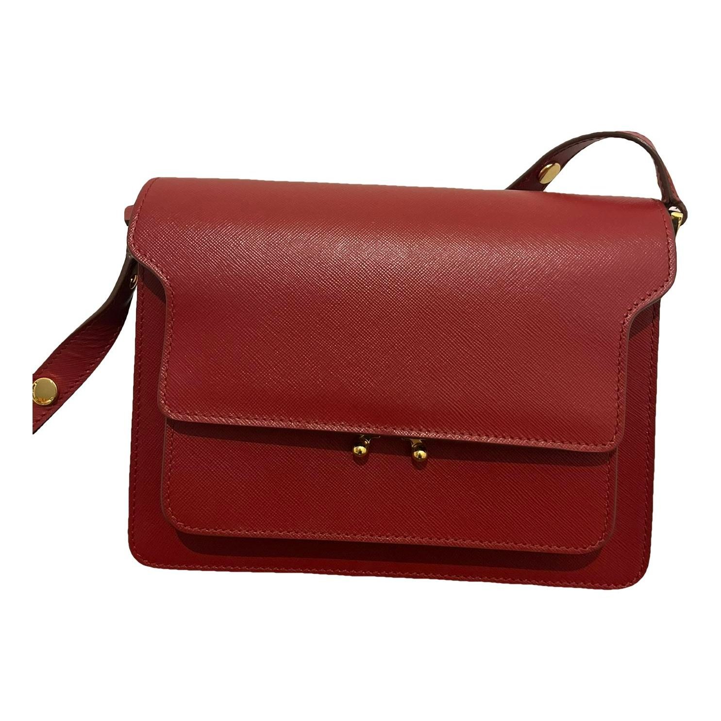 Trunk leather crossbody bag