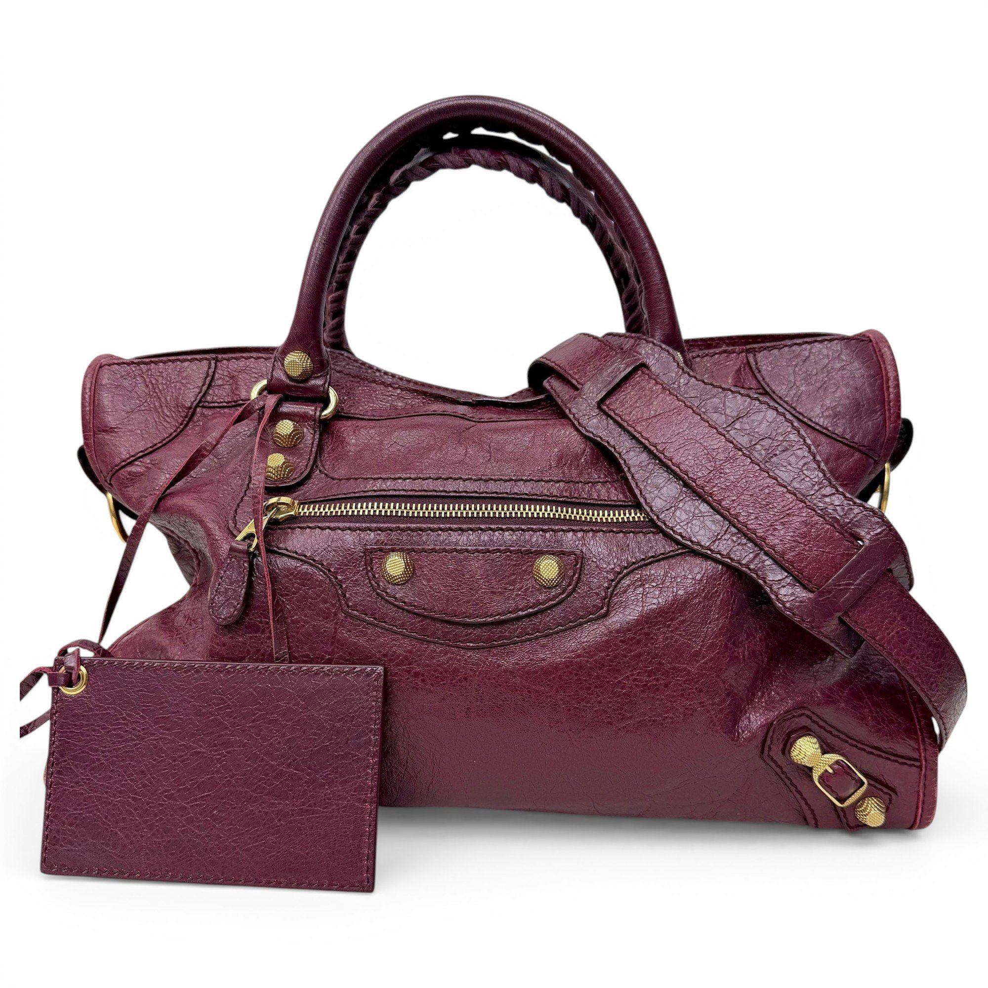Classic Metalic leather handbag