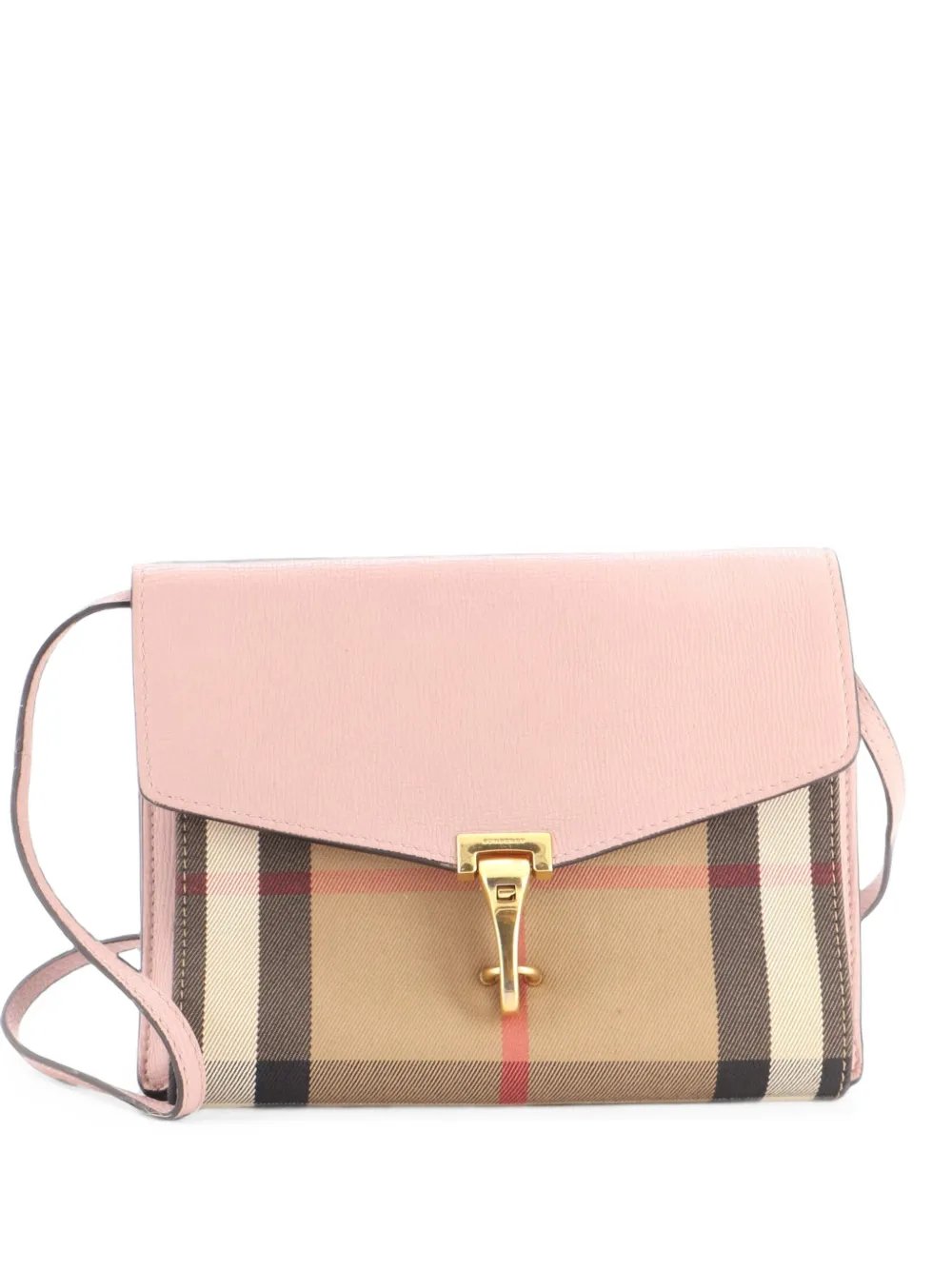 Macken Leather and House Check Canvas Small crossbody bag