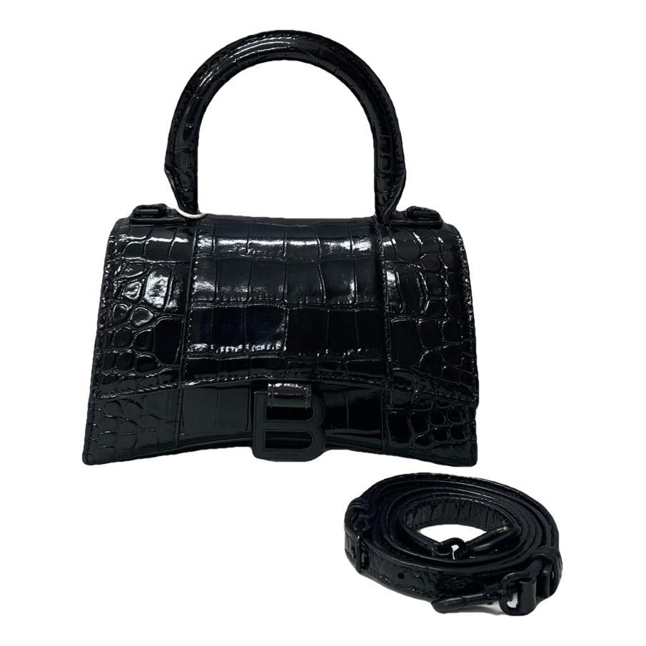 Hourglass leather handbag