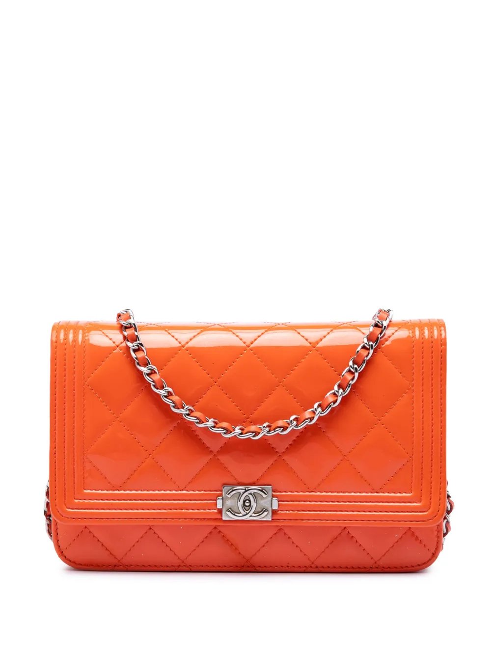 2014-2015 Quilted Patent Boy Wallet on Chain crossbody bag