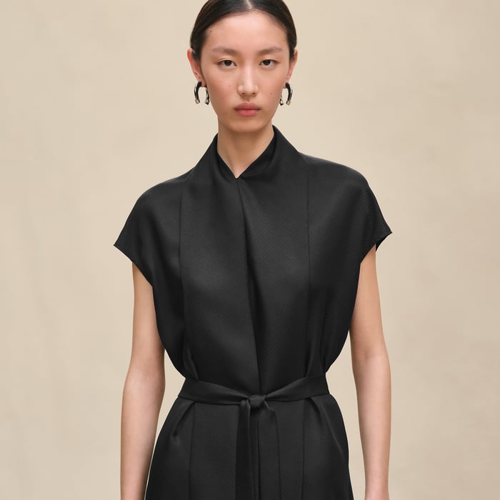 Noir Ascot Collar Dress