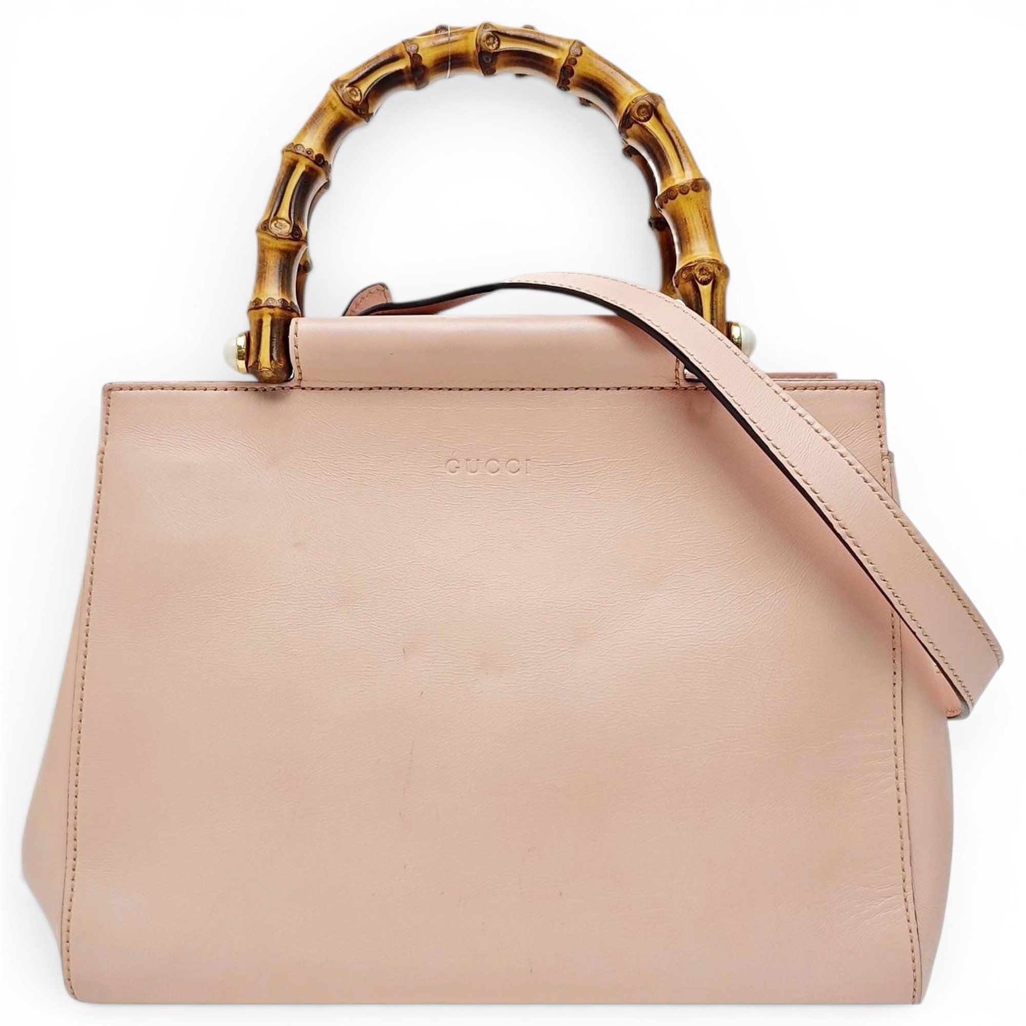 Bamboo leather crossbody bag