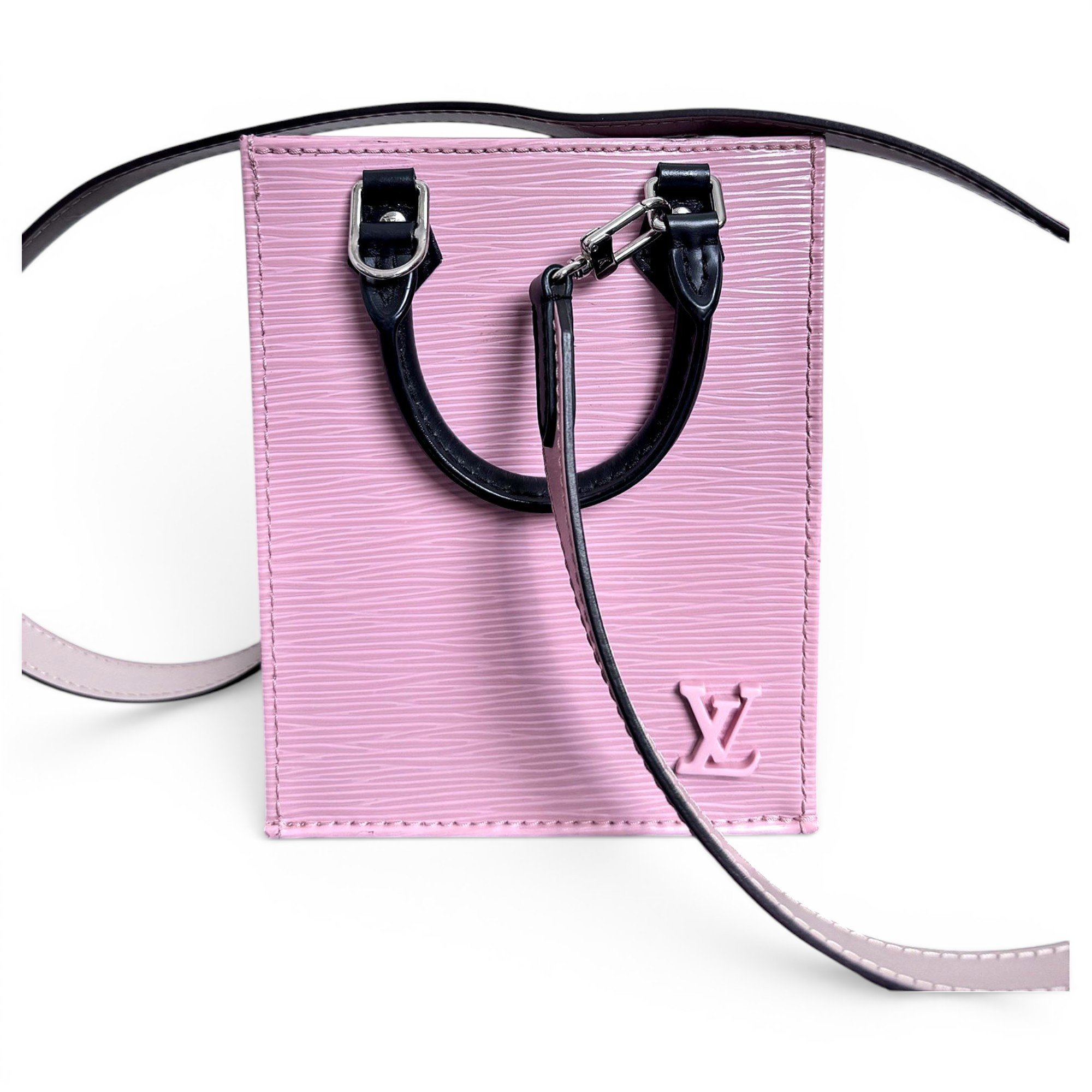 Plat leather crossbody bag