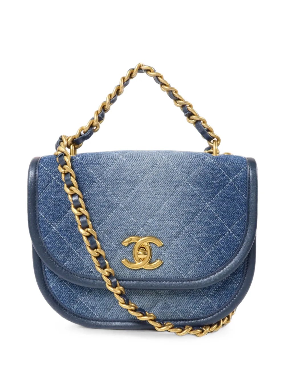 small CC quilted two-way tote bag