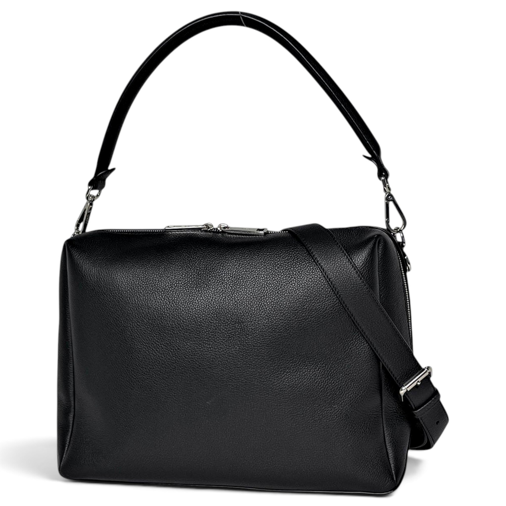 Pocket leather handbag