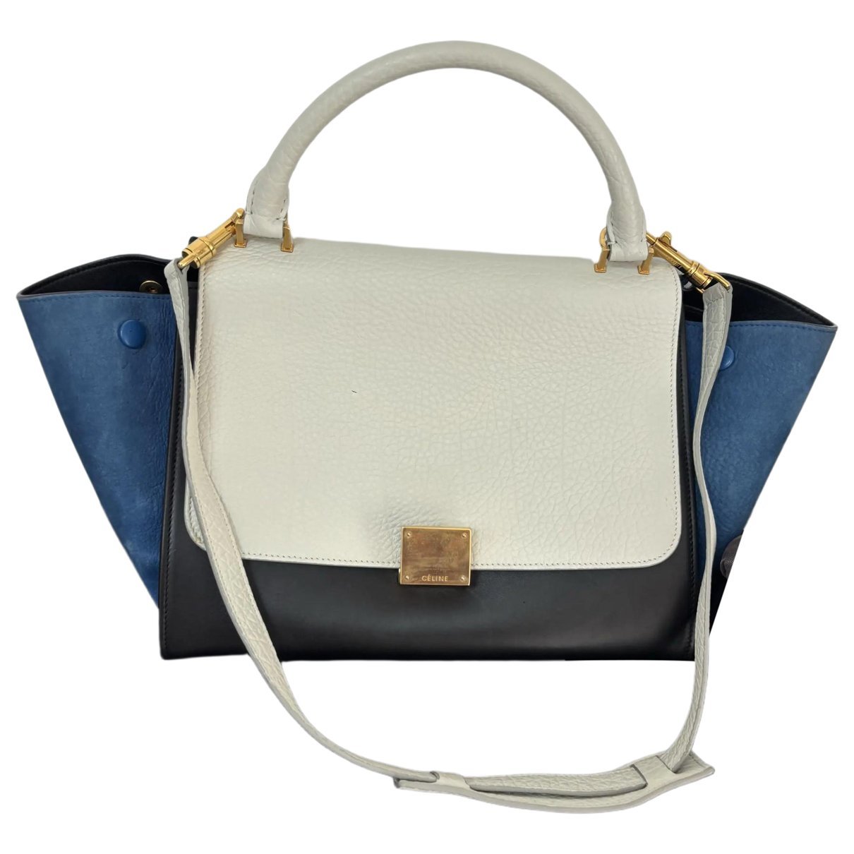 Trapèze leather handbag