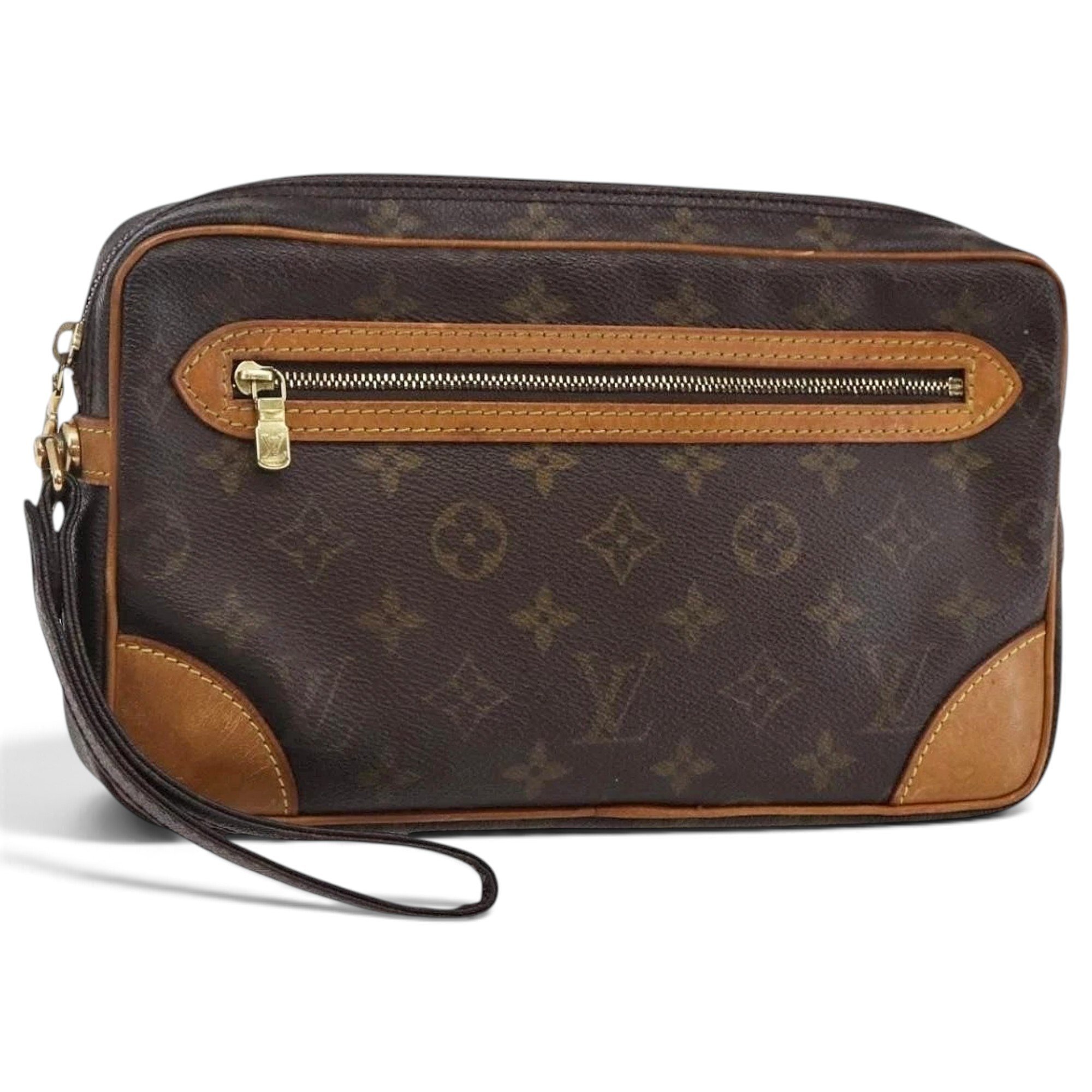 Leather clutch bag