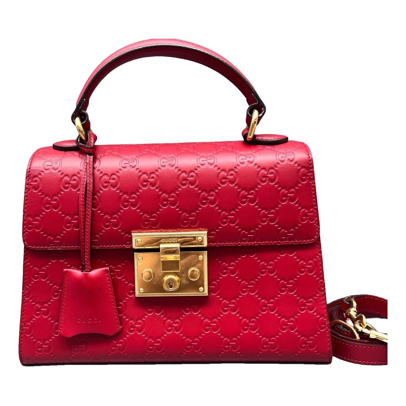 Padlock leather handbag