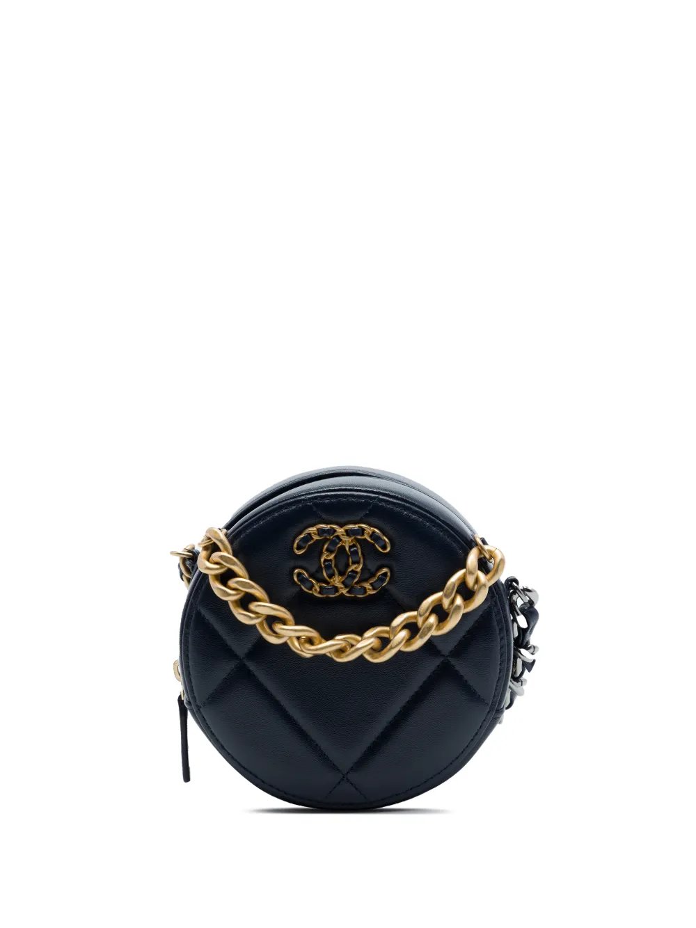 2021 Lambskin 19 Round Clutch with Chain satchel