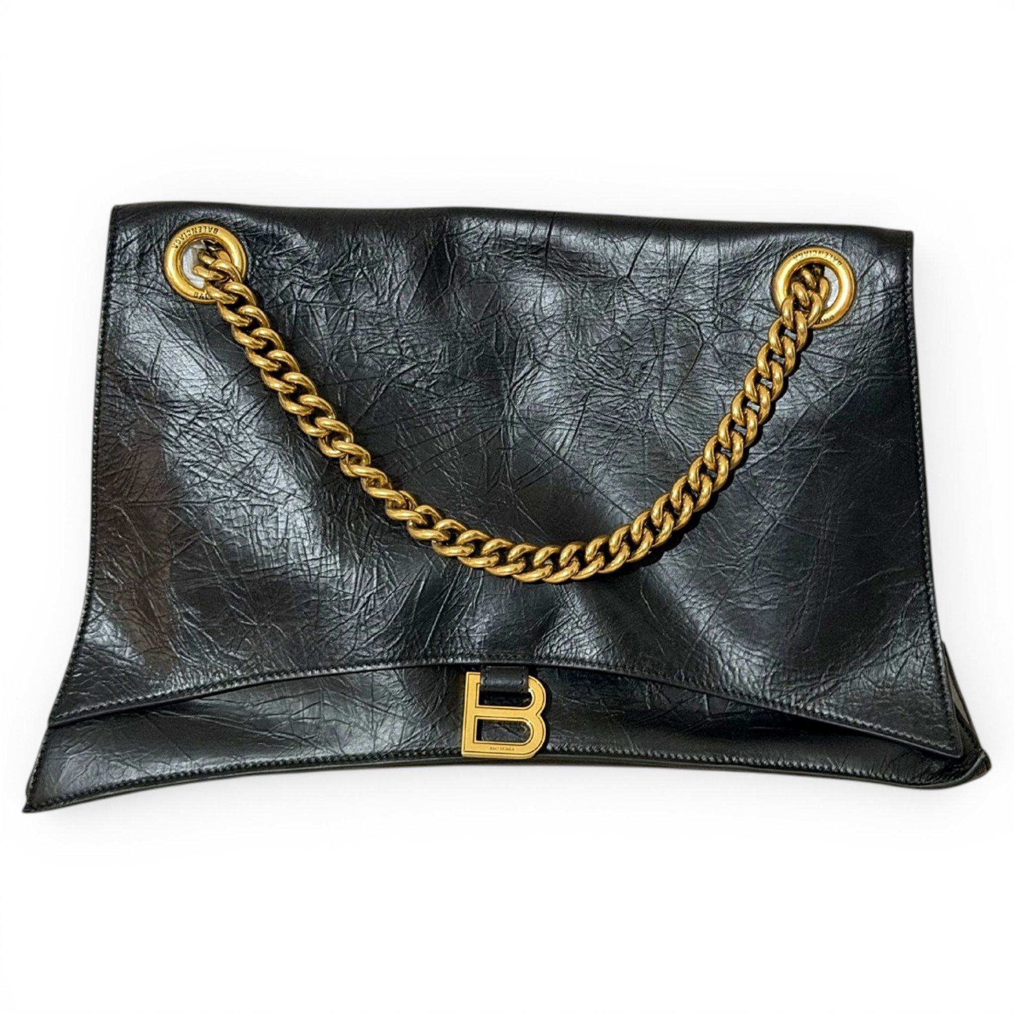 Crush leather handbag