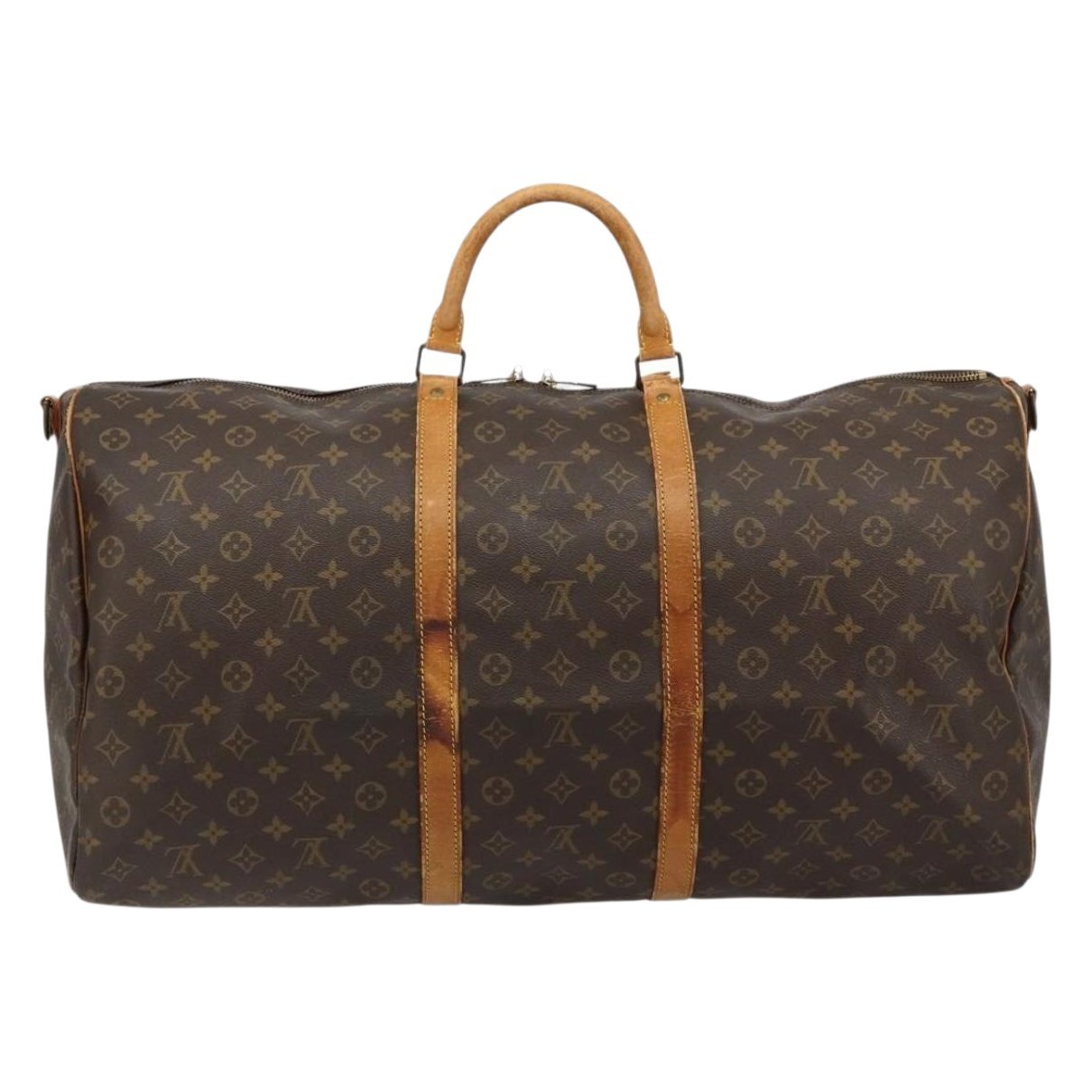 Louis Vuitton Keepall leather travel bag