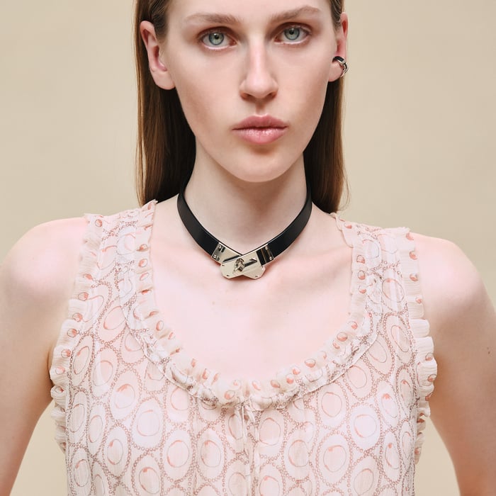 Rose Opaline "Clous" Sleeveless Dress