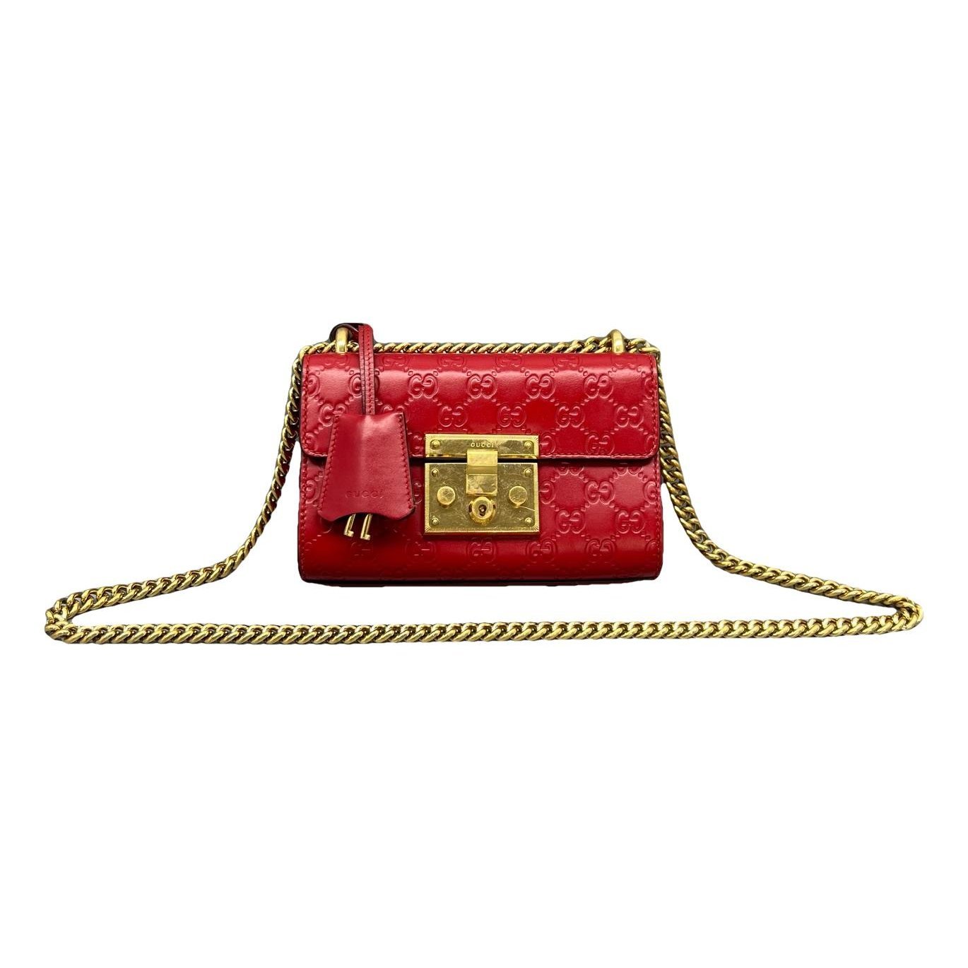 Padlock leather handbag