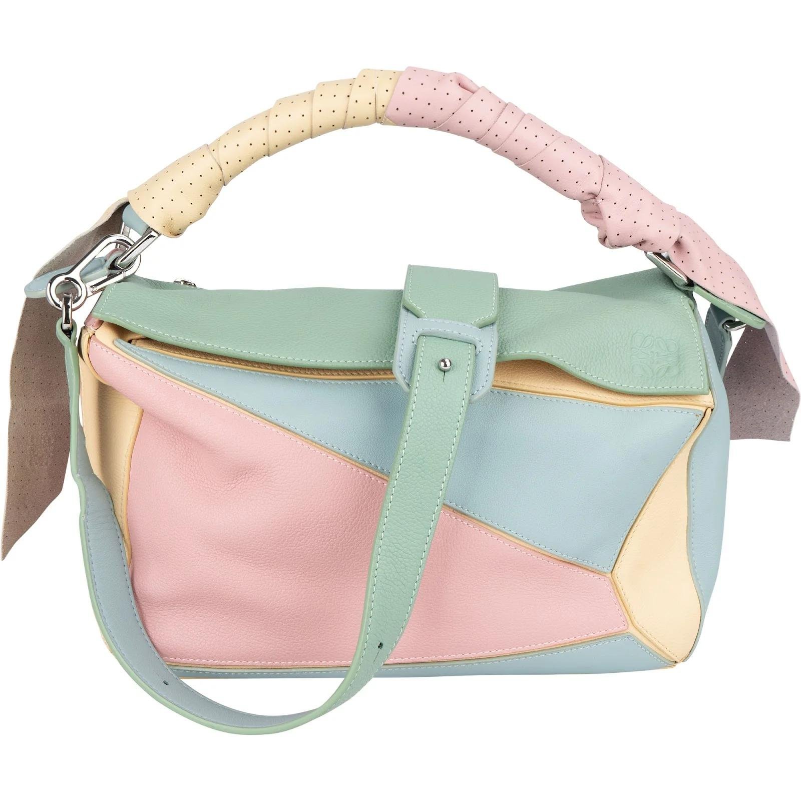 Puzzle leather handbag