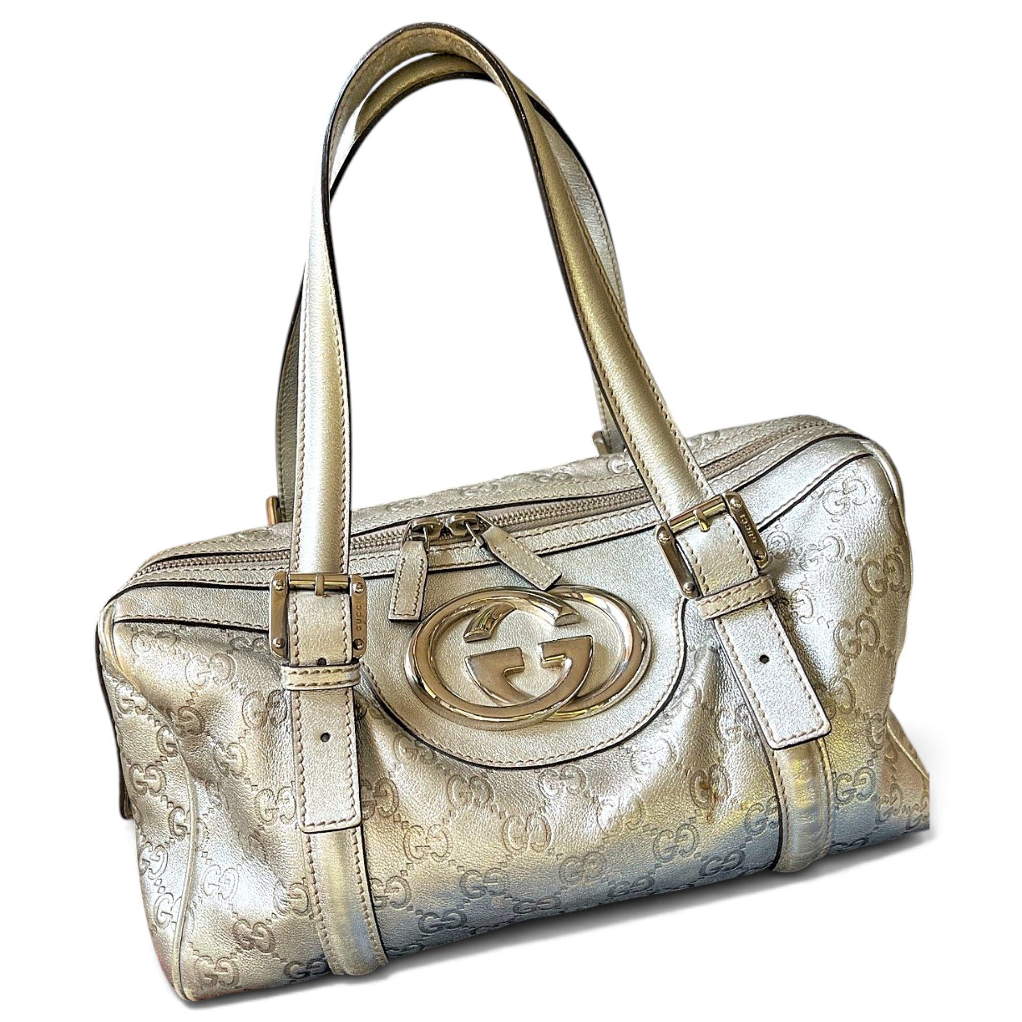 Boston leather bowling bag