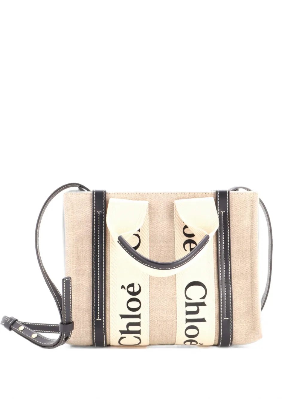 Woody Canvas with Leather Small tote bag