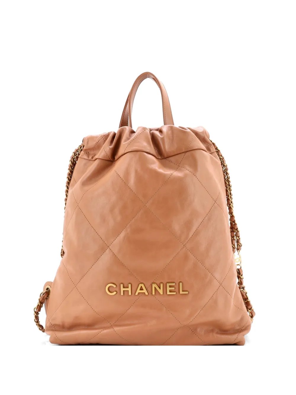 22 Chain Quilted Calfskin Medium backpack
