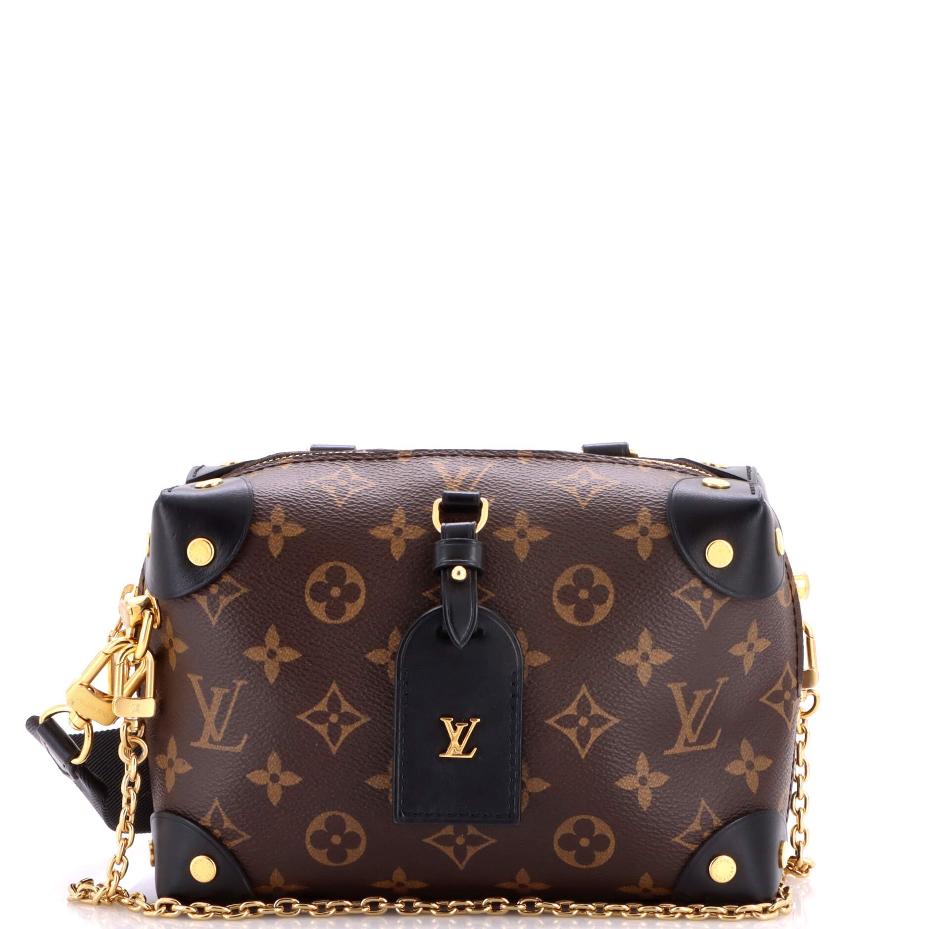 Petite Malle Souple Handbag Monogram Canvas with Leather