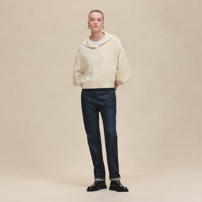 Blanc Naturel "H" Long-sleeve Sweater