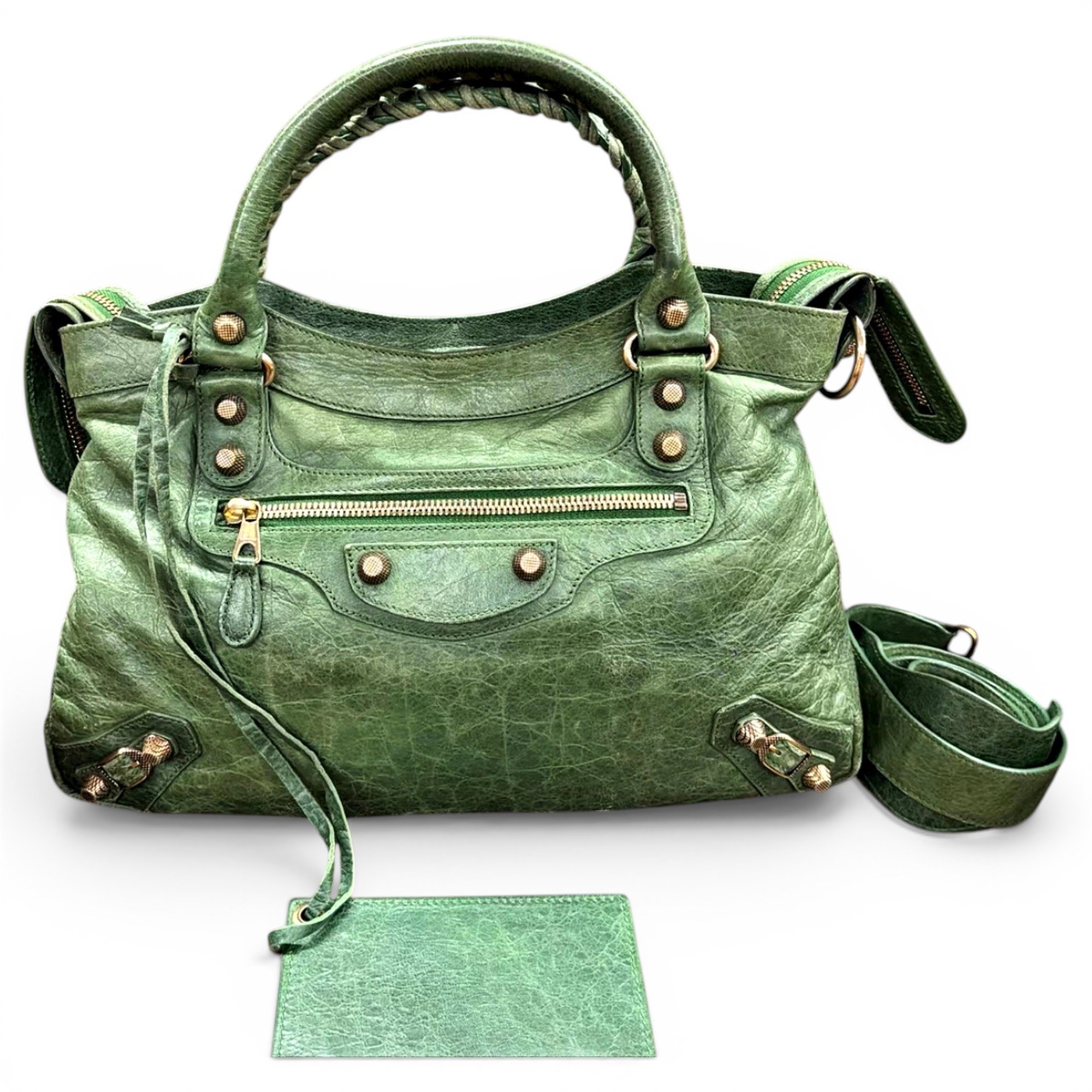 First leather handbag