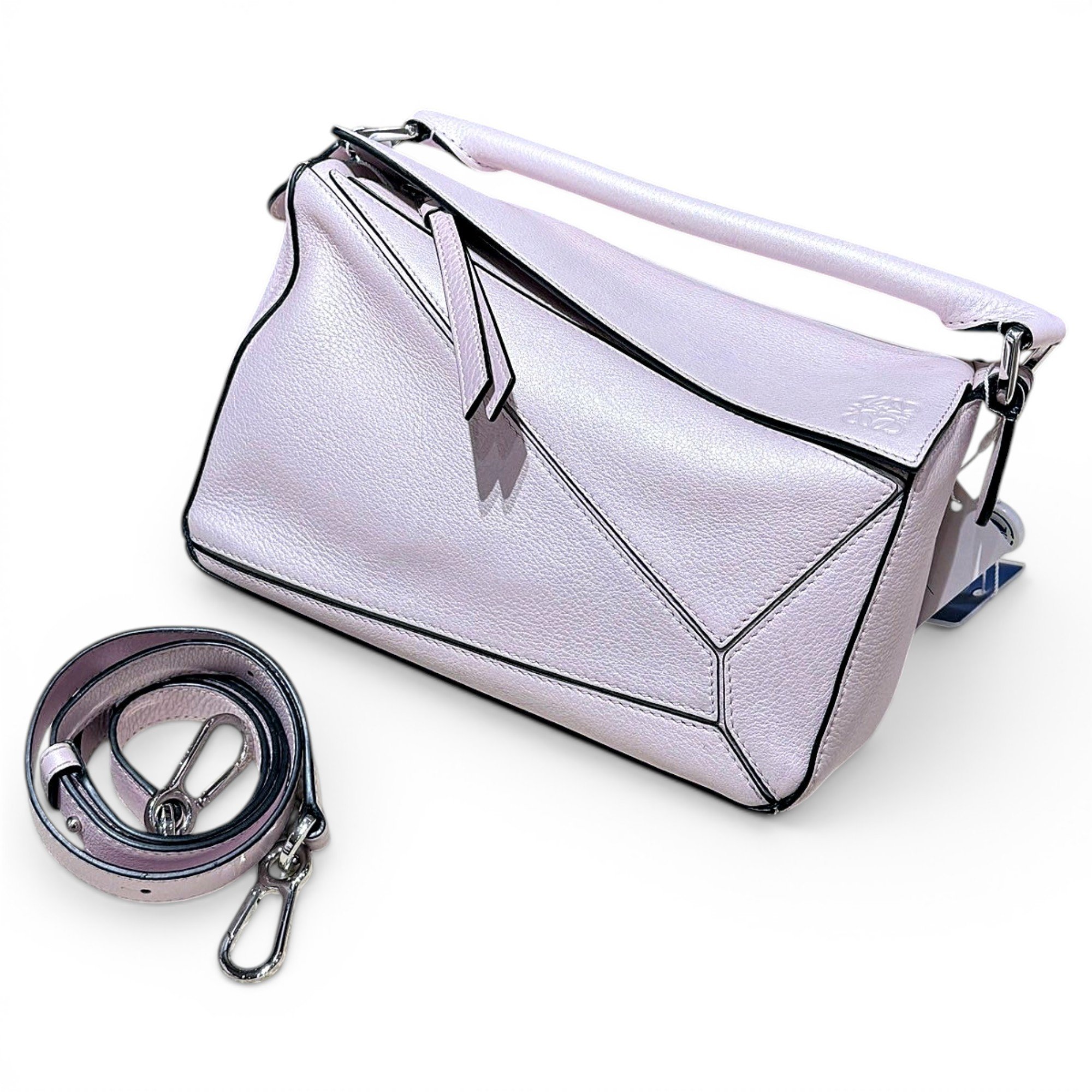Puzzle leather handbag