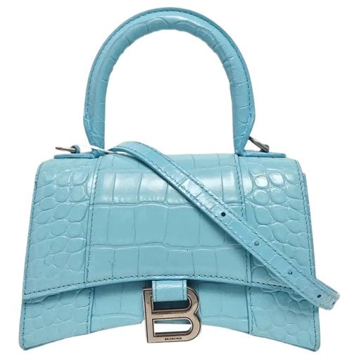 Hourglass leather handbag