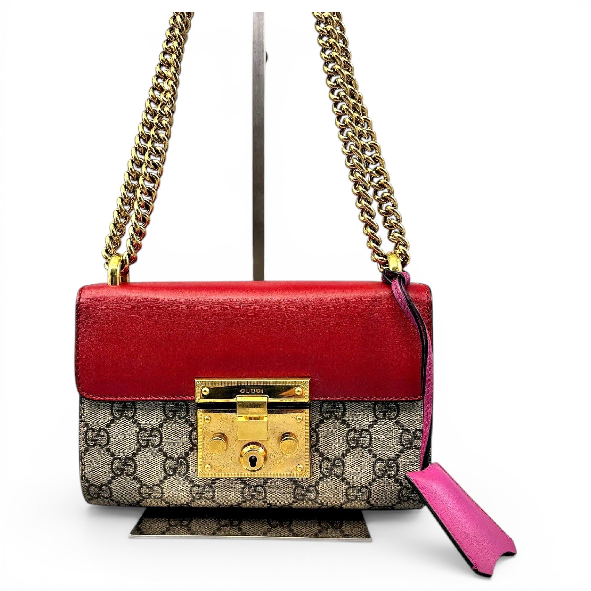 Padlock leather handbag