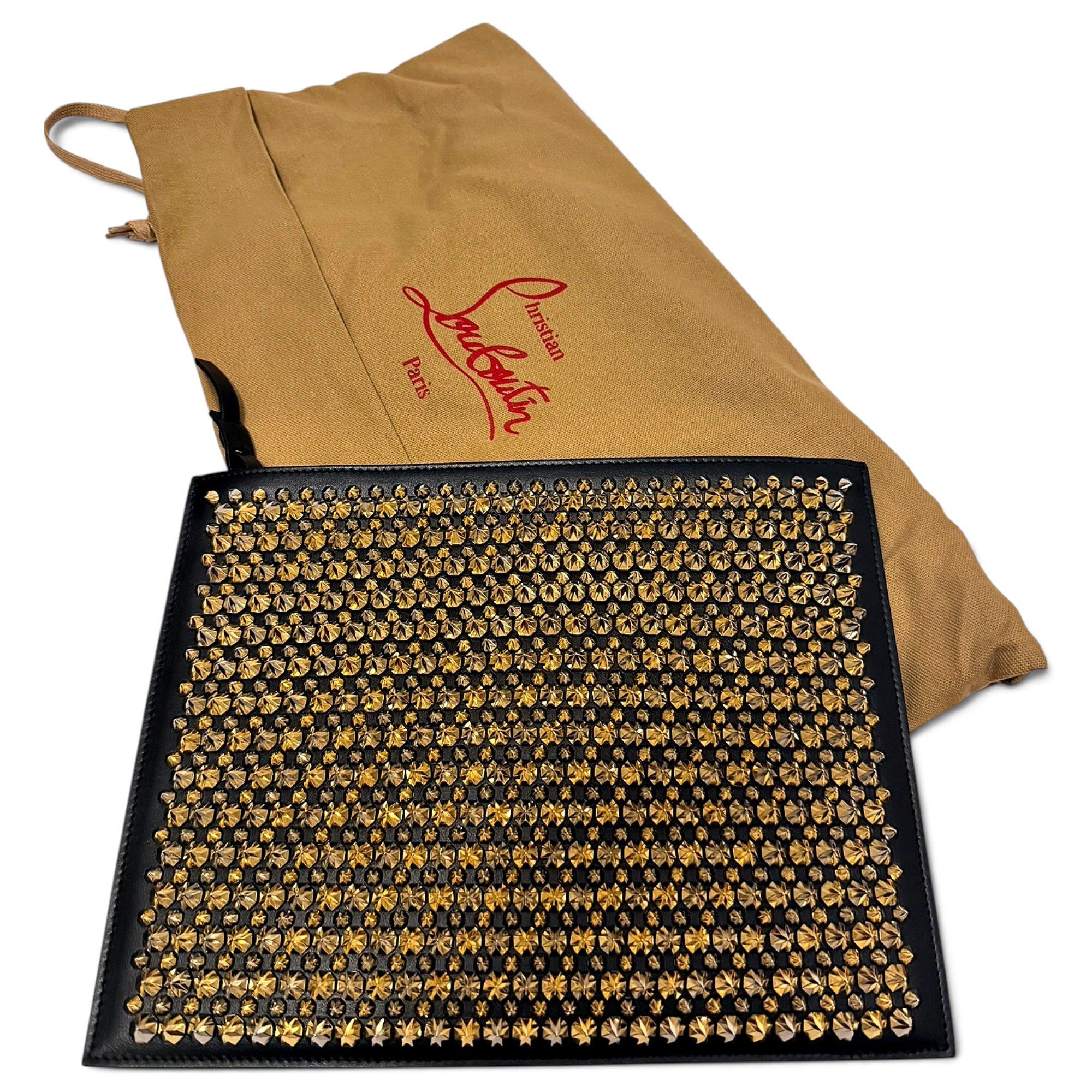 Leather clutch bag