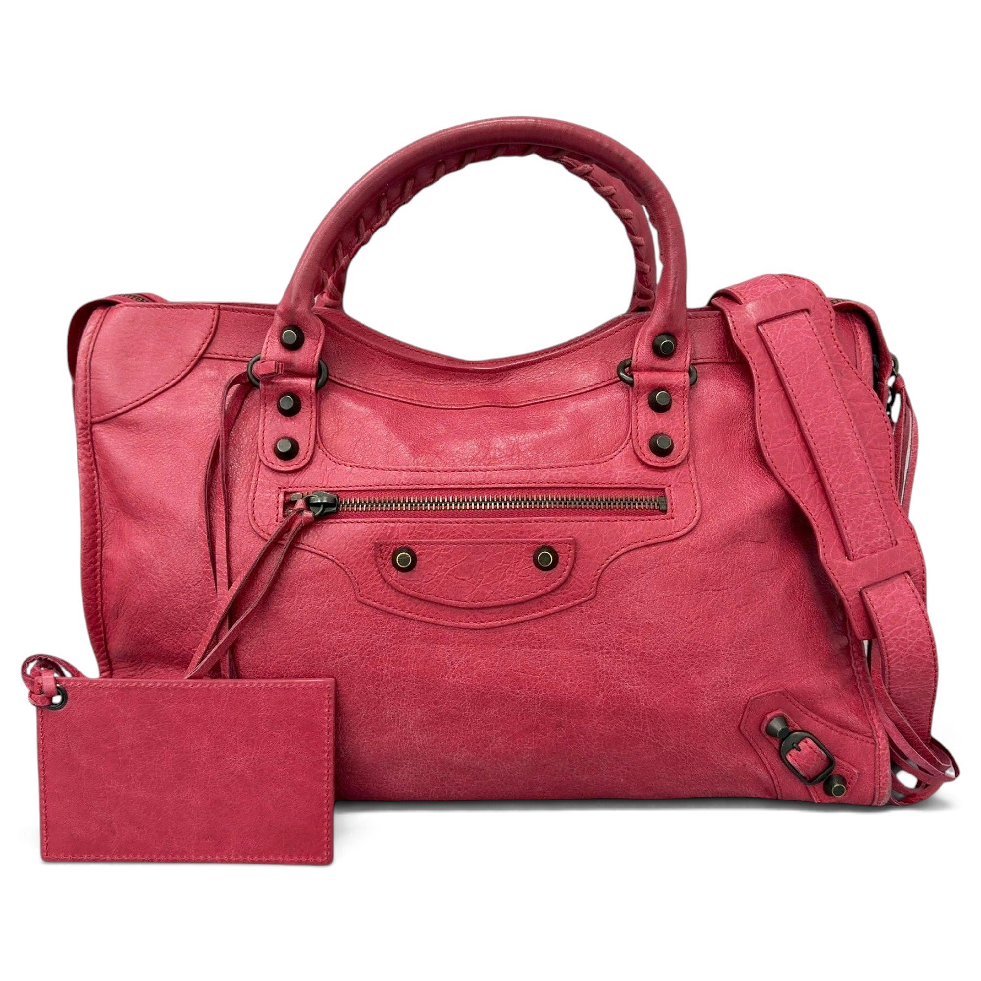 City leather handbag