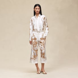 Pantalon pyjama cropped imprimé « Brides de Gala Gold »