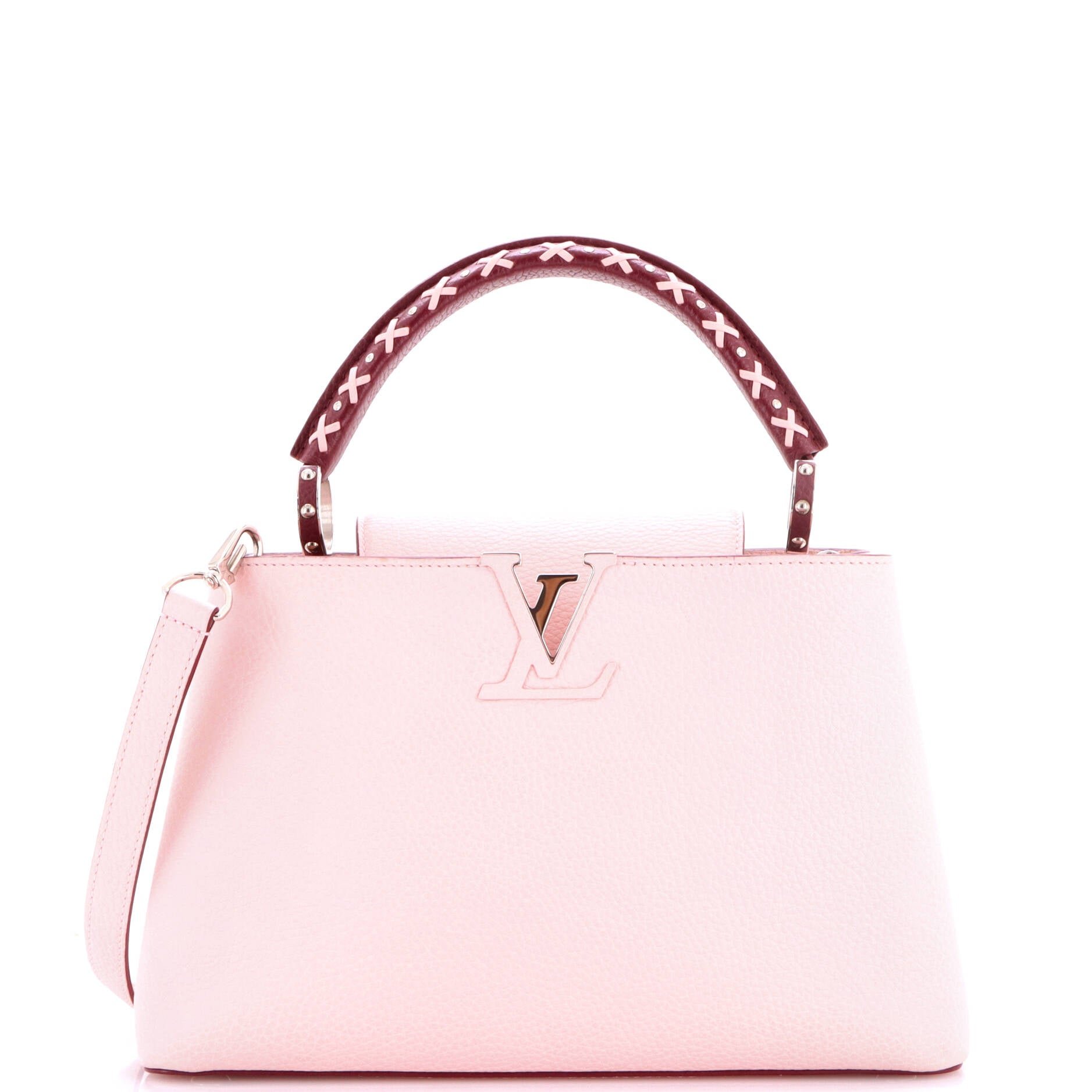 Capucines Bag Leather with Whipstitch Detail PM