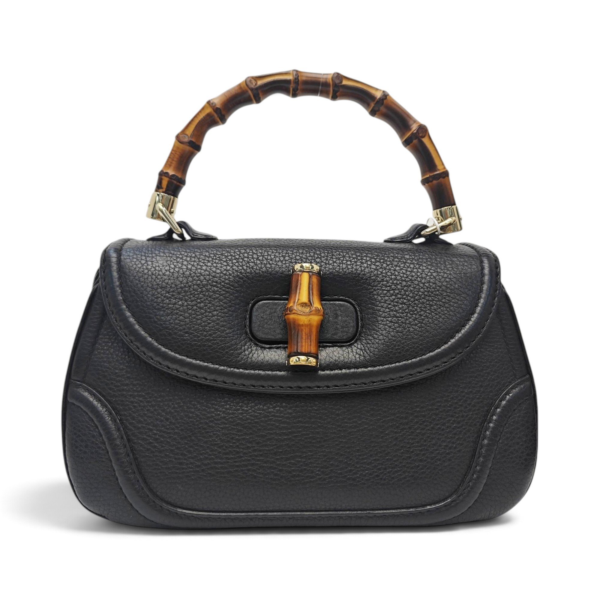 Convertible Bamboo Top Handle leather handbag