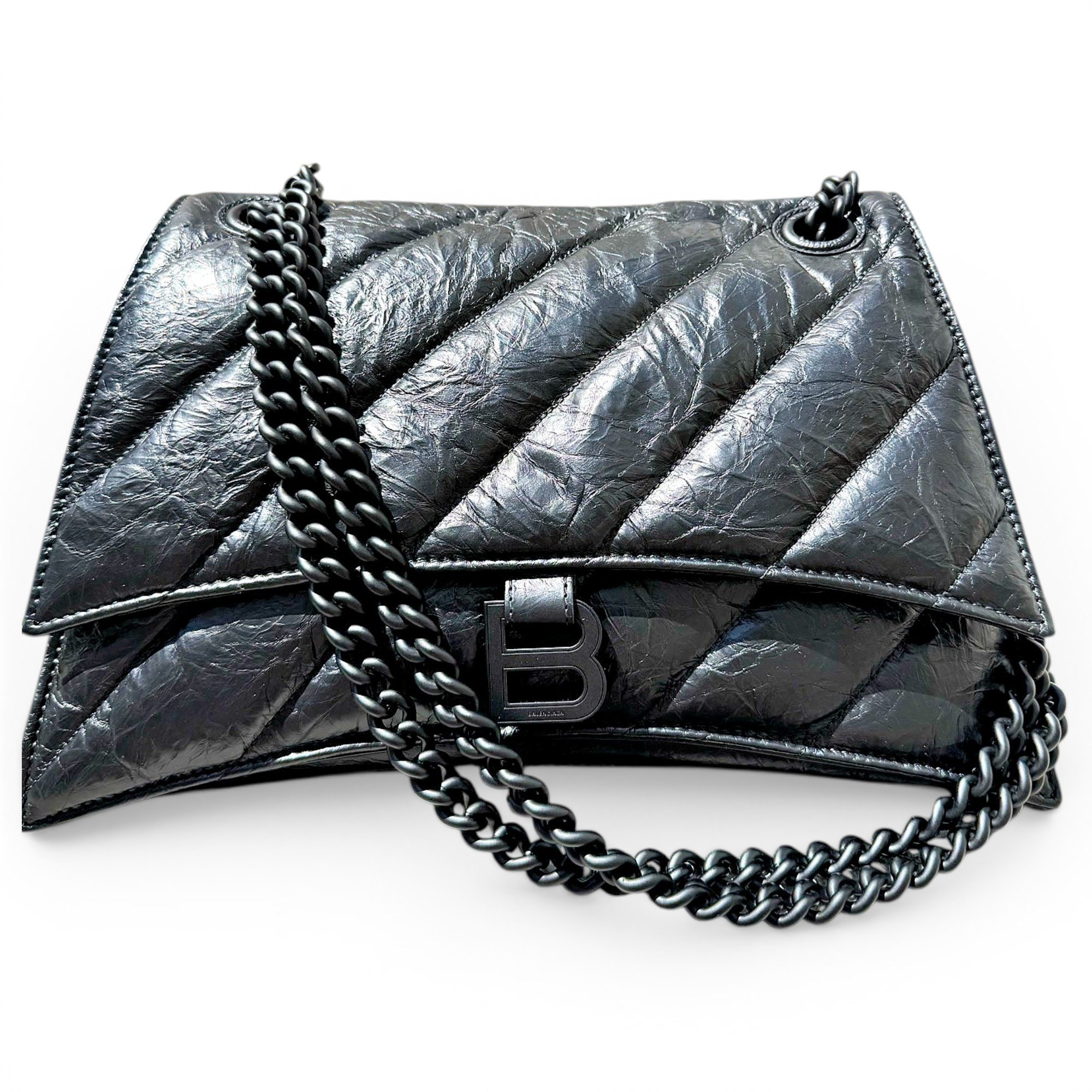 Crush leather handbag