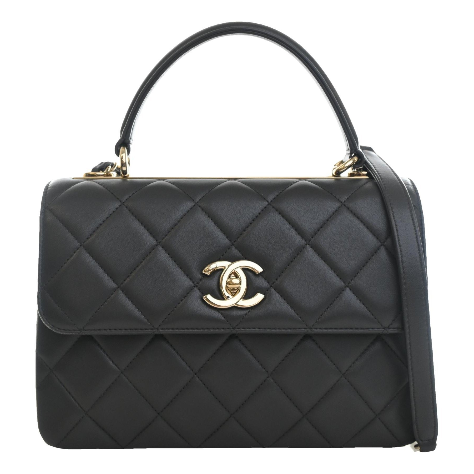 Trendy CC leather crossbody bag