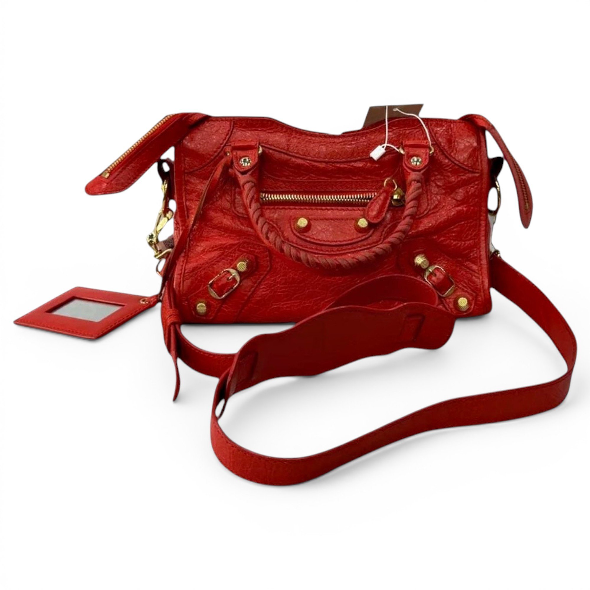 City leather handbag