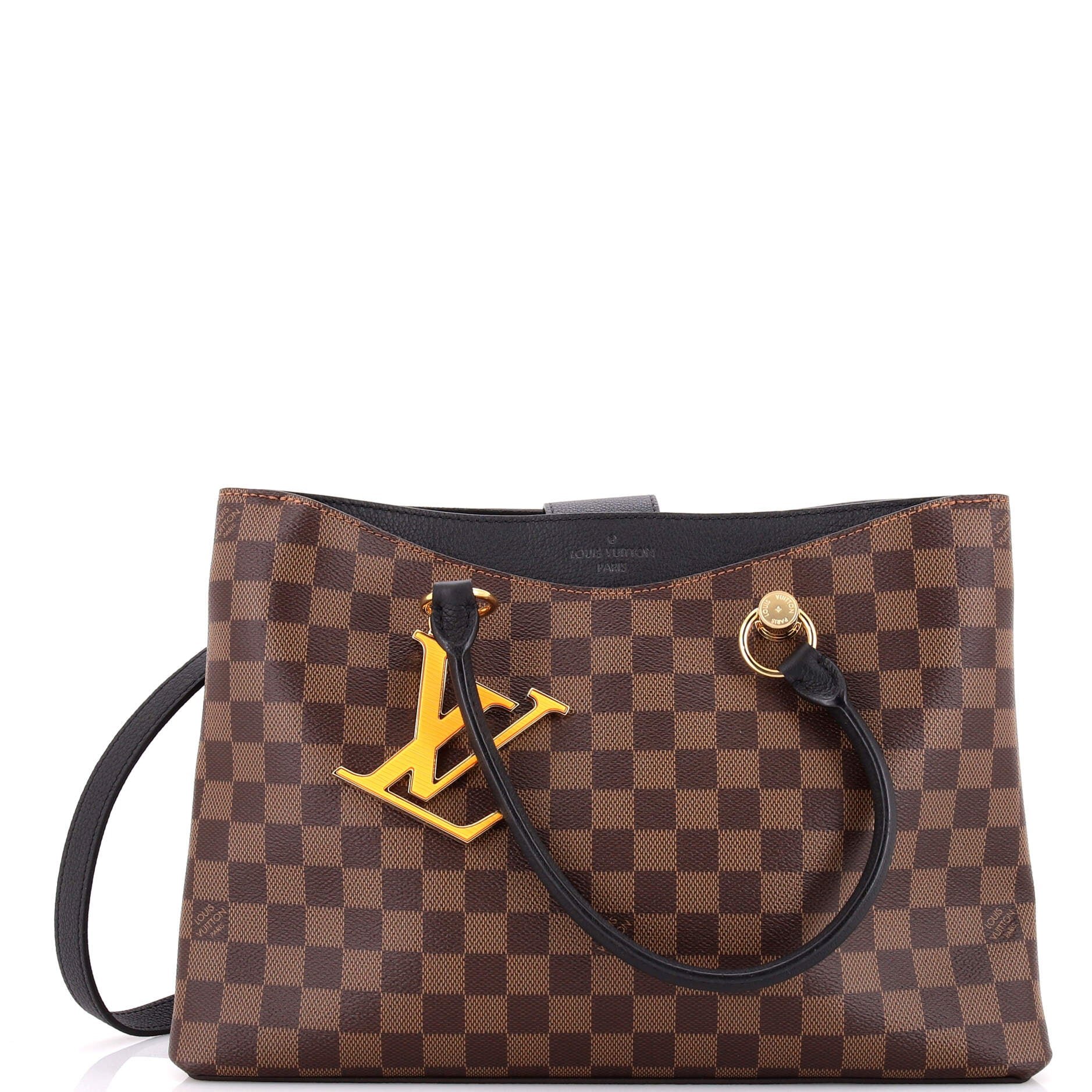 LV Riverside Handbag Damier with Leather
