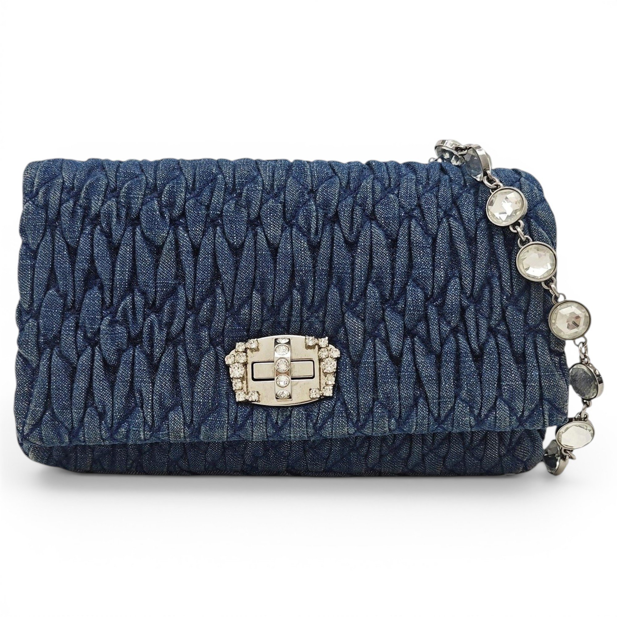 Miu Crystal cloth handbag