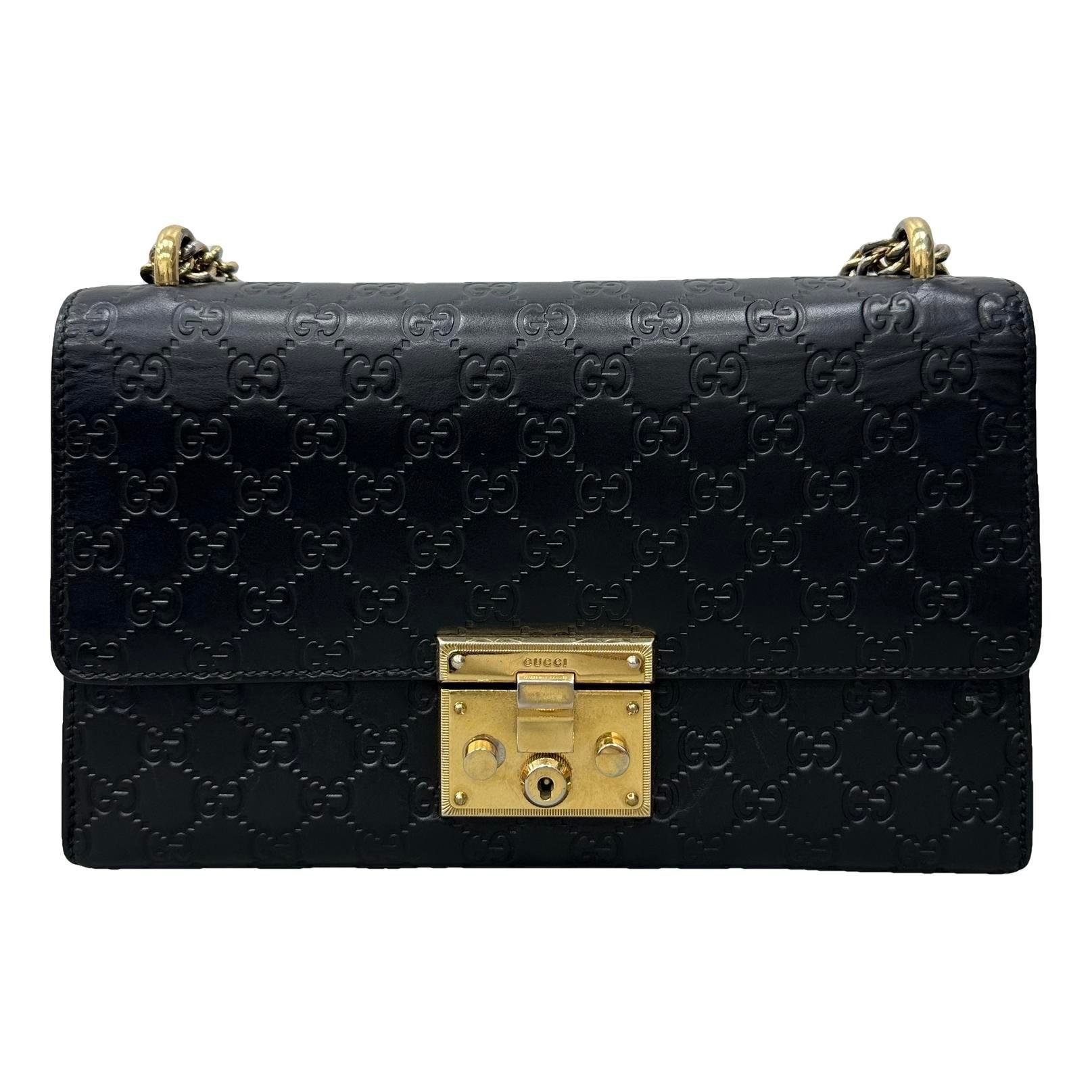 Padlock leather handbag