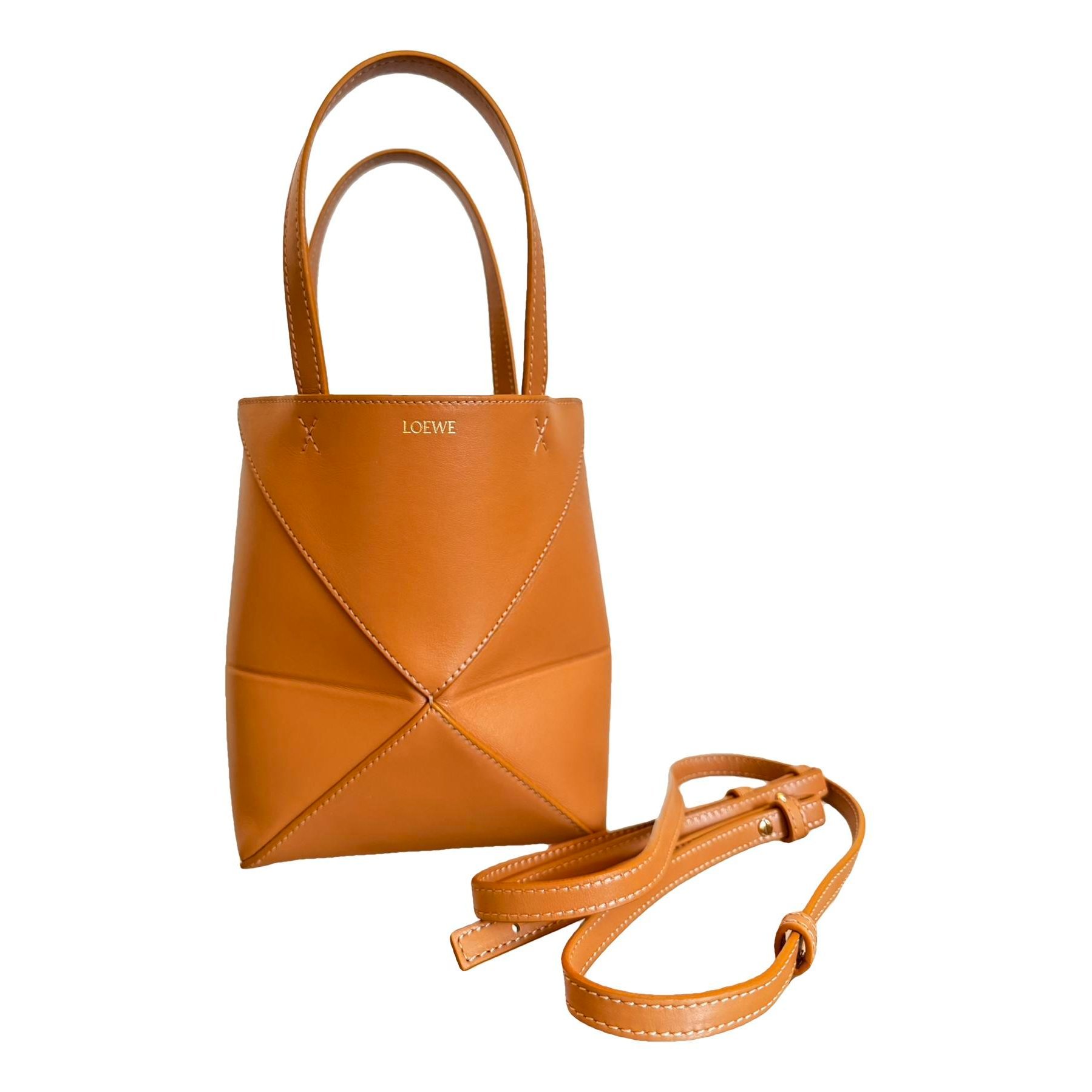 Puzzle Fold leather tote