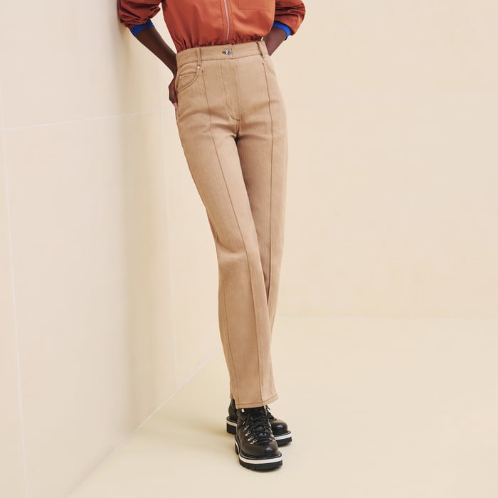 Beige Albâtre 5 Pocket Straight Leg Pants