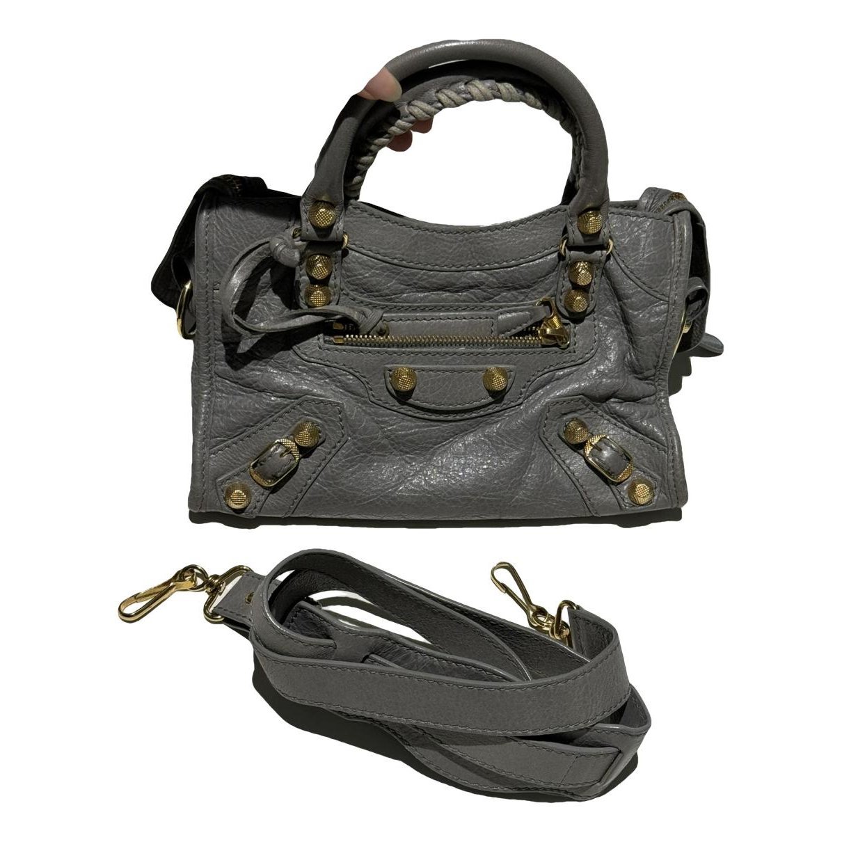 Classic Metalic leather handbag