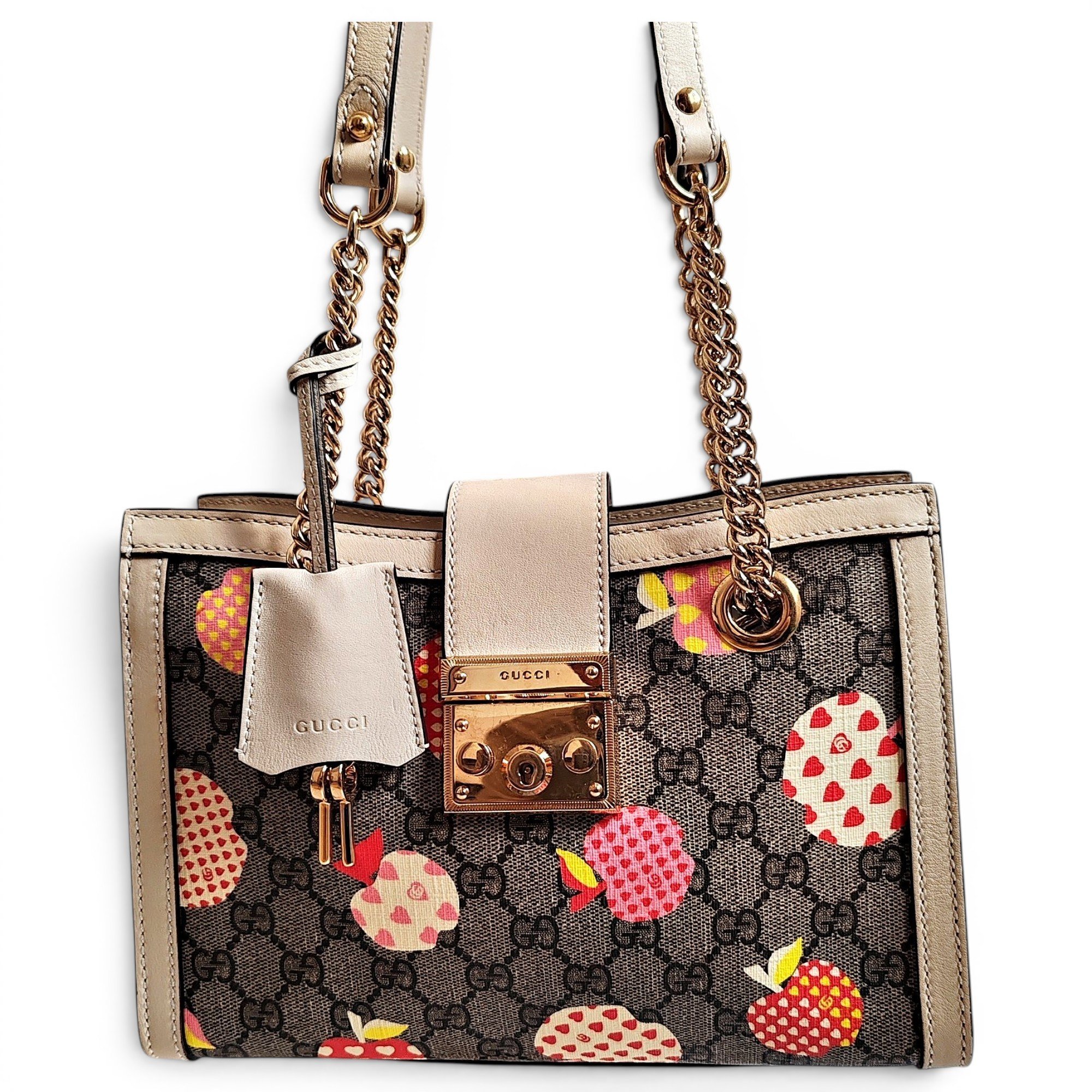 Padlock leather handbag