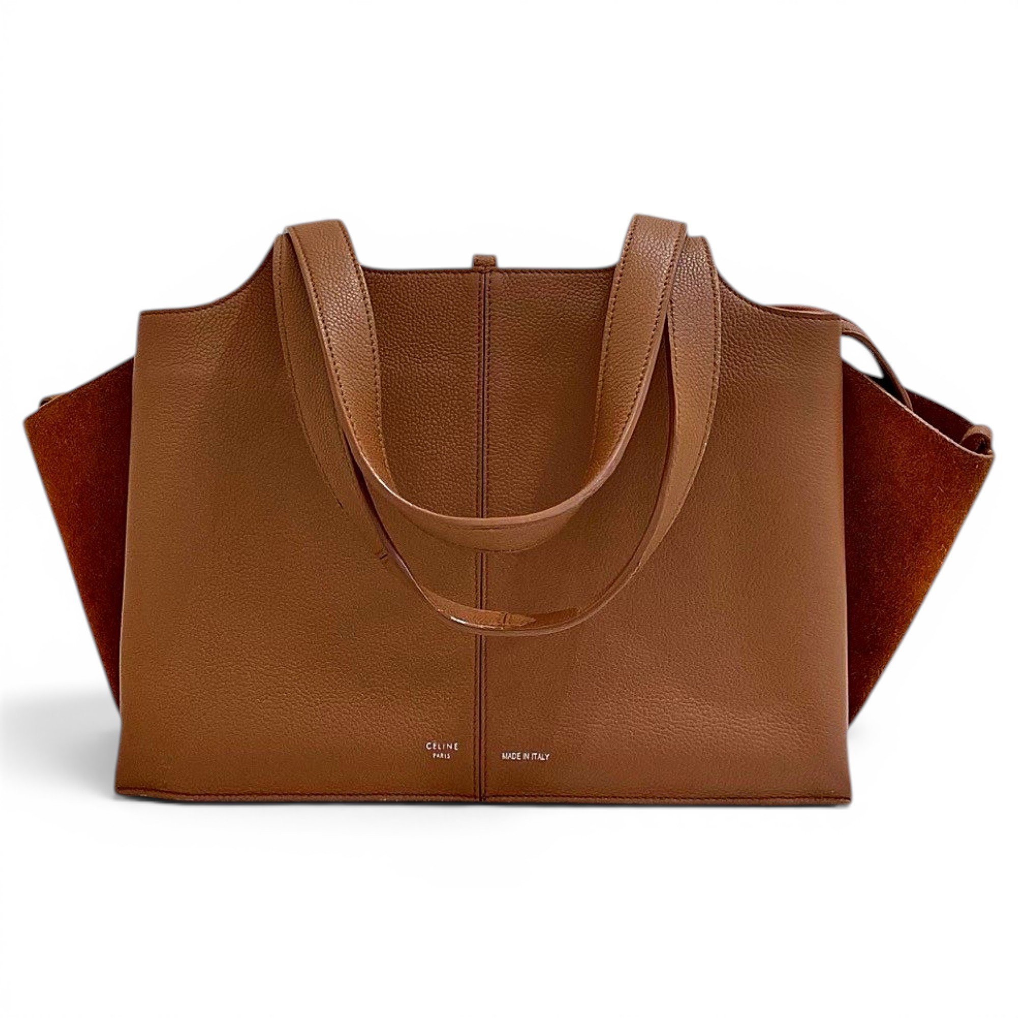 Tri-Fold leather handbag