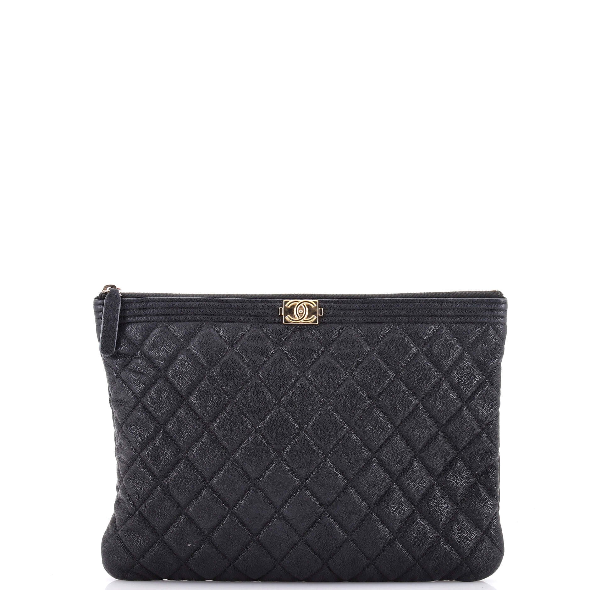 Boy O Case Clutch Quilted Caviar Medium