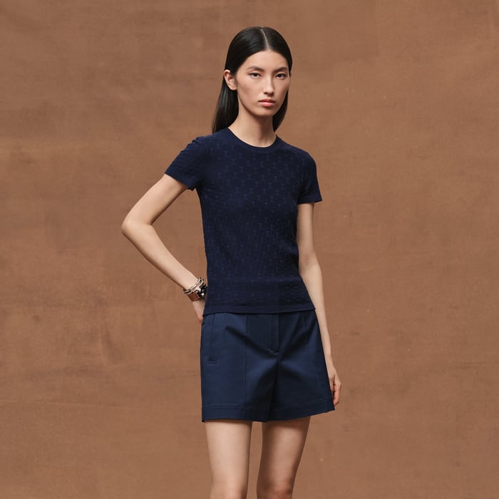 Bleu Outremer "Medor" Short-sleeve Sweater