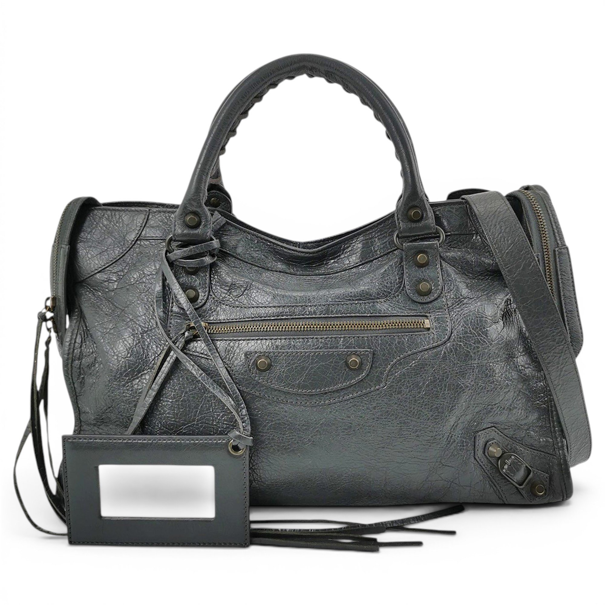City leather handbag